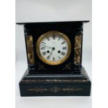 A 19th century French slate mantel clock, signed by retailer J.W.Benson Ludgate Hill London