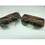 Two pairs of vintage Ray Ban sunglasses by Bausch & Lomb