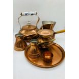 A selection of copperware