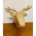 A cardboard stags head