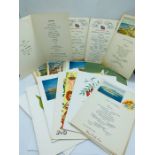 A selection of 1960's cruise line menus