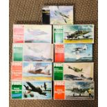 A selection of nine Frog aircraft kits to include a Blackburn Shark and a Fokker D21 fighter