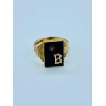 9 ct gold gents signet ring (6g)