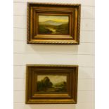 An interesting pair of framed oils on canvas of Malvern and Lynmouth signed with the initials J.B