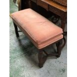 A double footstool or piano stool (93cm x 42cm x 50cm)