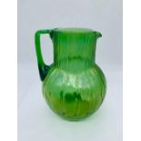 A Loetz Neptune Crete iridescent glass Art Nouveau glass jug c.1902 16 cms H