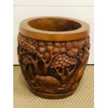 An African hardwood carved planter (31cm tall)