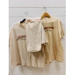 A selection of three Indiana Jones and The Temple of Doom Crew T -Shirts in various conditions