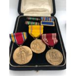 A Selection of WWII American Medals to include Victory Medal, Defence Medal, Good Conduct,