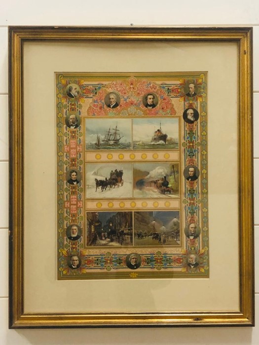 A selection of nine gilt framed decorative prints of historical importance measuring 56cm x 45cm - Image 3 of 10