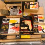 A large quantity of Wolf supa power tools, many in original boxes and accessories
