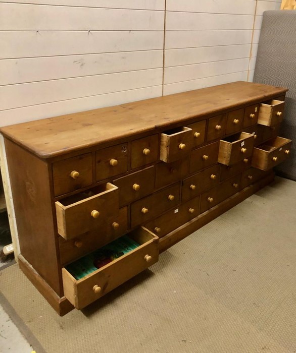 A spectacular pitch pine apothecary cabinet containing twenty six drawers in total (H90cm D50cm - Image 2 of 3