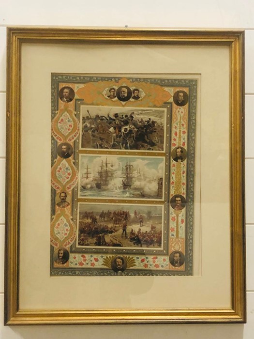 A selection of nine gilt framed decorative prints of historical importance measuring 56cm x 45cm - Image 8 of 10