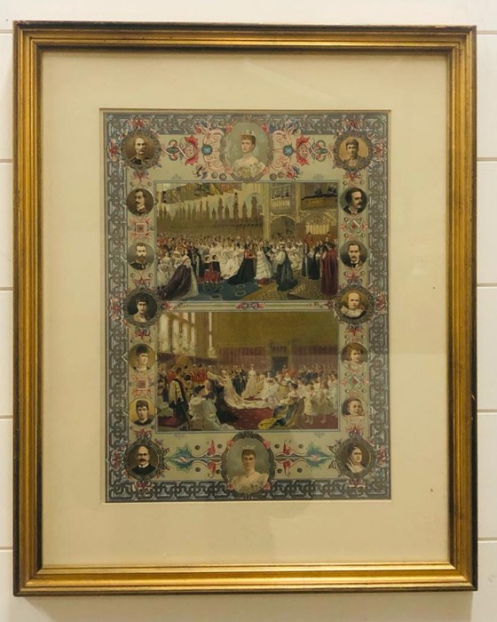 A selection of nine gilt framed decorative prints of historical importance measuring 56cm x 45cm - Image 9 of 10