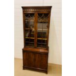 A double glazed door display cabinet (H182cm W75cm D37cm)