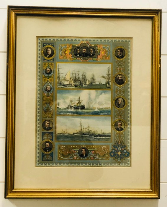 A selection of nine gilt framed decorative prints of historical importance measuring 56cm x 45cm - Image 2 of 10