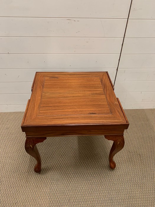 A square games table on cabriole legs (H50cm W56cm) - Image 2 of 4