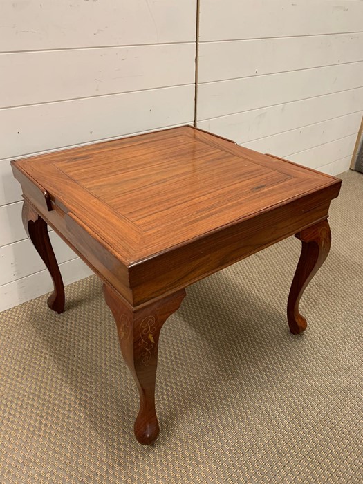 A square games table on cabriole legs (H50cm W56cm) - Image 4 of 4