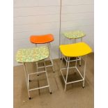 Four mid century 1950's kitchen stools