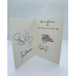 A Dark Crystal Christmas Card signed by Jim Henson, Frank Oz and Gary Kurtz (The Producers and