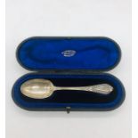 A cased silver hallmarked London spoon
