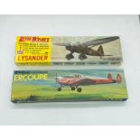 Two boxed Keil Kraft kits to include a Lysander, completely sealed (KK0042) and an Ercoupe (0059)