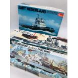 Three boxed kits to include an Airfix HMS Iron Duke, a Revell Icebreaker U.S.C.G.C East wind and a
