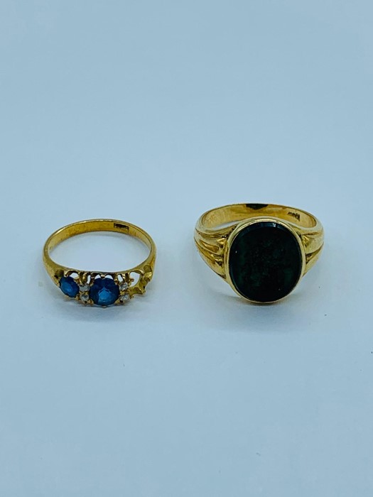 Two 18 ct gold rings (Total Weight 9.4g)