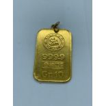 A 10 g Gold Ingot marked 999.9