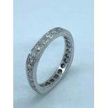 A contemporary diamond eternity ring