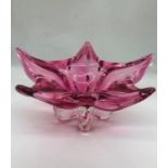 A Studio encased flower shaped vase