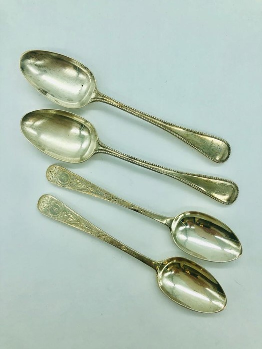 Two Pairs of Silver teaspoons