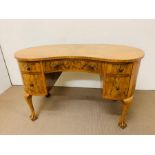 A Walnut Ladies Dressing Table on Ball and Claw Feet 77 cm High x 130 cm Long x 70 cm Deep