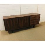 A mid century sideboard 83 cm H x 200 cm Long x 45 cm Deep