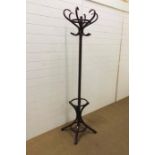 A mahogany hat stand