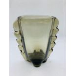 Whitefriars Flanged Twilight Glass Vase Pat No: 9384 designed by William Wilson H 19.5cms