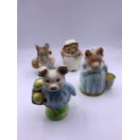 A selection of four Beswick England Beatrix Potter's figures, Aunt Pettitoes, Mrs Tiggy Winkle,