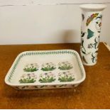 Botanic garden portmeirion collection, oven dish and a tall vase (H28cm)