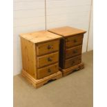 A pair of large Schreiber pine bedside cabinets