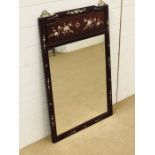 A Chinese mirror with mother of pearl inlay (93cm x 60cm)