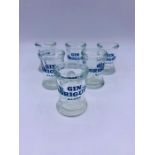 A set of six gin shot glasses