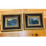 Two oil on boards in gilt frame