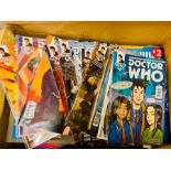 A large selection of Doctor Who magazines and comics