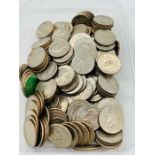 A collection of USA quarter dollar coins