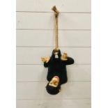 A Chimp on a Rope, decorative item. (H30cm)