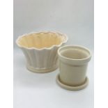 Two pottery plant pots