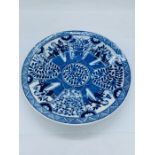 A blue and white Chinese plate, late 19th, early 20th century.