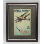 A framed "Imperil Airways" Australia postcard/print