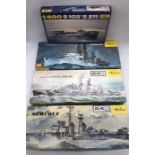 A selection of four Heller Battleship kits to include , models LS40, LS43, LS42 and no 1057, S103