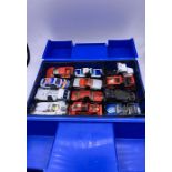 A Matchbox Carry Case with diecast vehicles